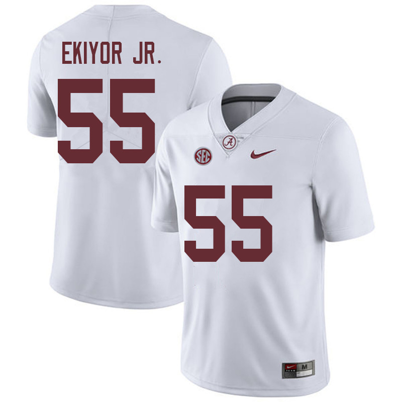 Alabama Crimson Tide Men's Emil Ekiyor Jr. #55 White NCAA Nike Authentic Stitched 2018 College Football Jersey IB16J17IT